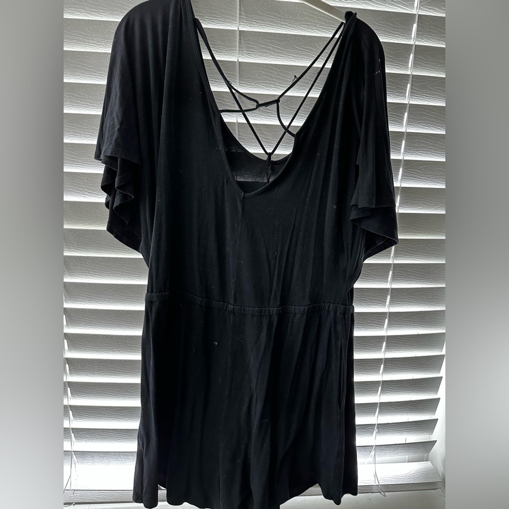 Black American eagle romper